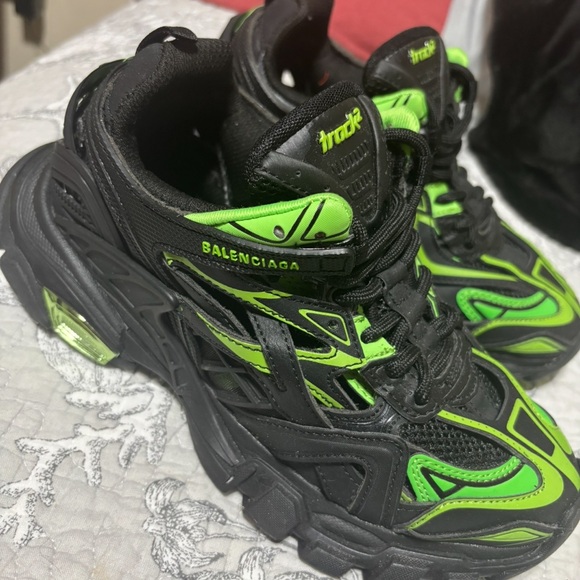 Balenciaga Black and Green Chunky Sneakers - Picture 1 of 1